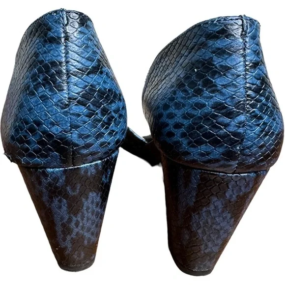 1. State Leather Snake Embossed d’Orsay Wedge Melman Pumps 8 1/2 - Picture 8 of 10